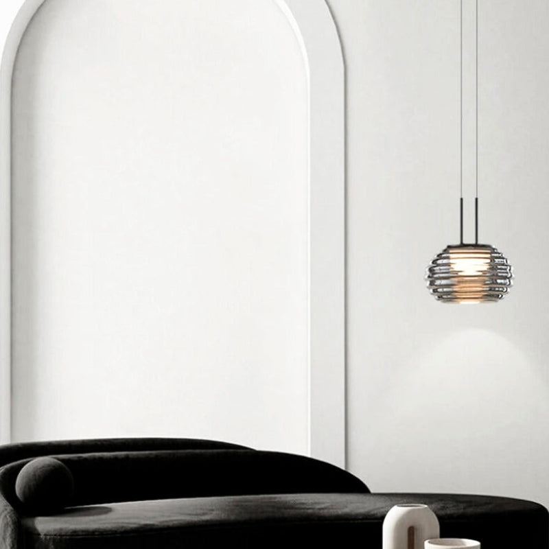 Suspension "La Conviviale" — Verre Soufflé Cannelé Design Moderne Salle à Manger | Linea Lumen