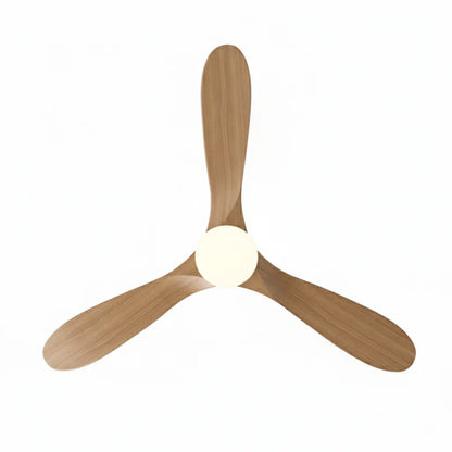 Ventilateur Plafond Vintage Industriel LED 24W — Moteur DC 35W — Argent & Bois Naturel