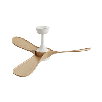 Ventilateur Plafond Vintage Industriel LED 24W — Moteur DC 35W — Blanc & Bois Naturel