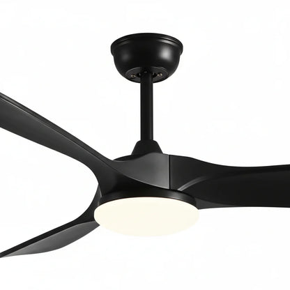 Ventilateur Plafond Vintage Industriel LED 24W — Moteur DC 35W — Total Noir Mat