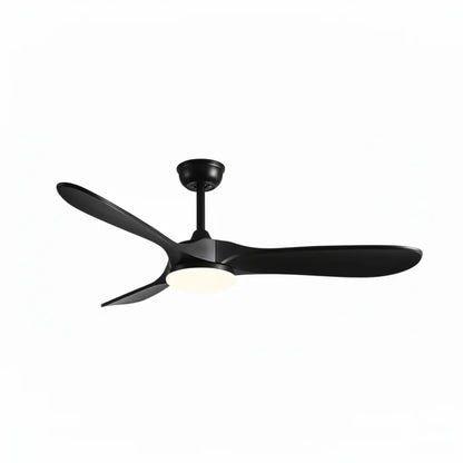 Ventilateur Plafond Vintage Industriel LED 24W — Moteur DC 35W — Total Noir Mat