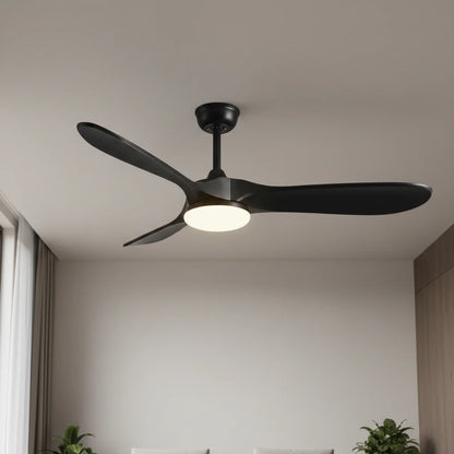 Ventilateur Plafond Vintage Industriel LED 24W — Moteur DC 35W — Total Noir Mat