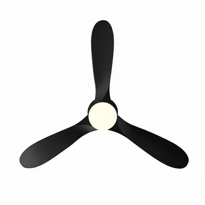 Ventilateur Plafond Vintage Industriel LED 24W — Moteur DC 35W — Total Noir Mat