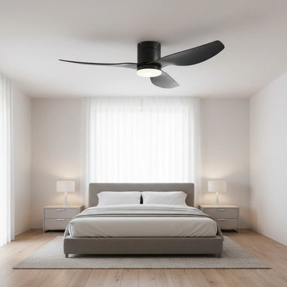 Ventilateur Plafond Ultra-plat 22cm LED 24W — Moteur Plat Silencieux — Total Noir Mat