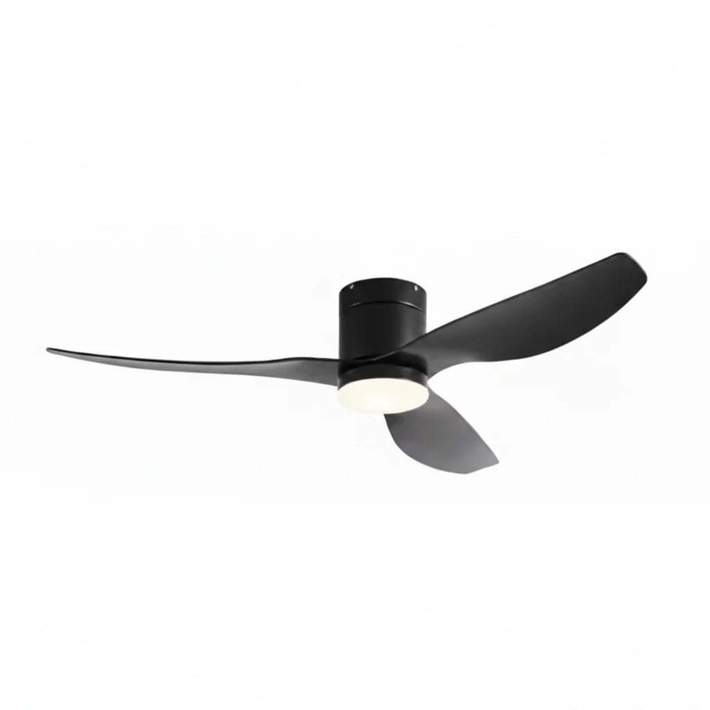 Ventilateur Plafond Ultra-plat 22cm LED 24W — Moteur Plat Silencieux — Total Noir Mat