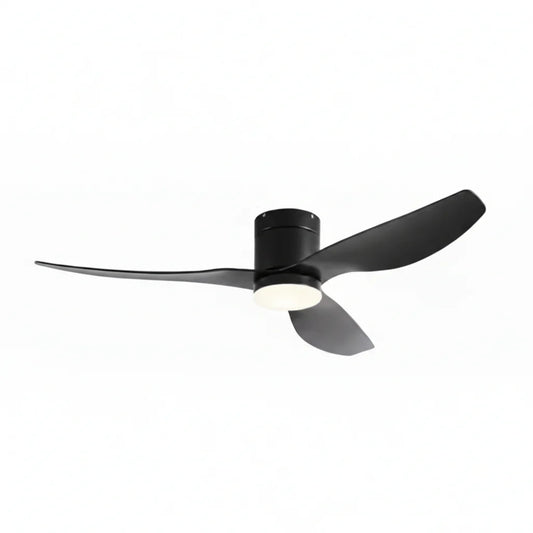 Ventilateur Plafond Ultra-plat 22cm LED 24W — Moteur Plat Silencieux — Total Noir Mat