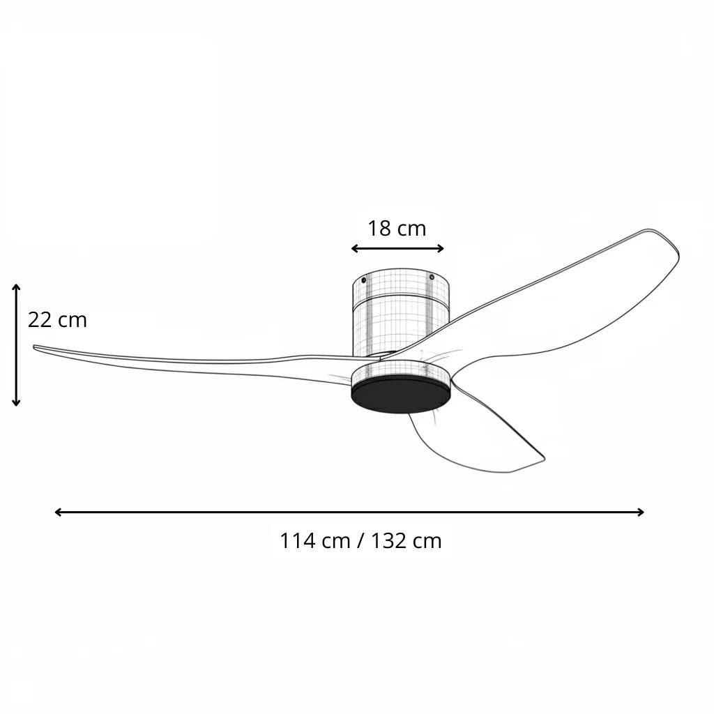 Ventilateur Plafond Ultra-plat 22cm LED 24W — Moteur Plat Silencieux — Argent & Bois Foncé