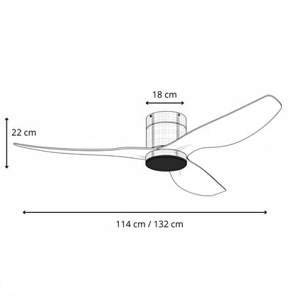 Ventilateur Plafond Ultra-plat 22cm LED 24W — Moteur Plat Silencieux — Argent & Bois Foncé