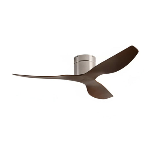 Ventilateur Plafond Ultra-plat 22cm Sans LED — Moteur Plat Silencieux — Argent & Bois Foncé