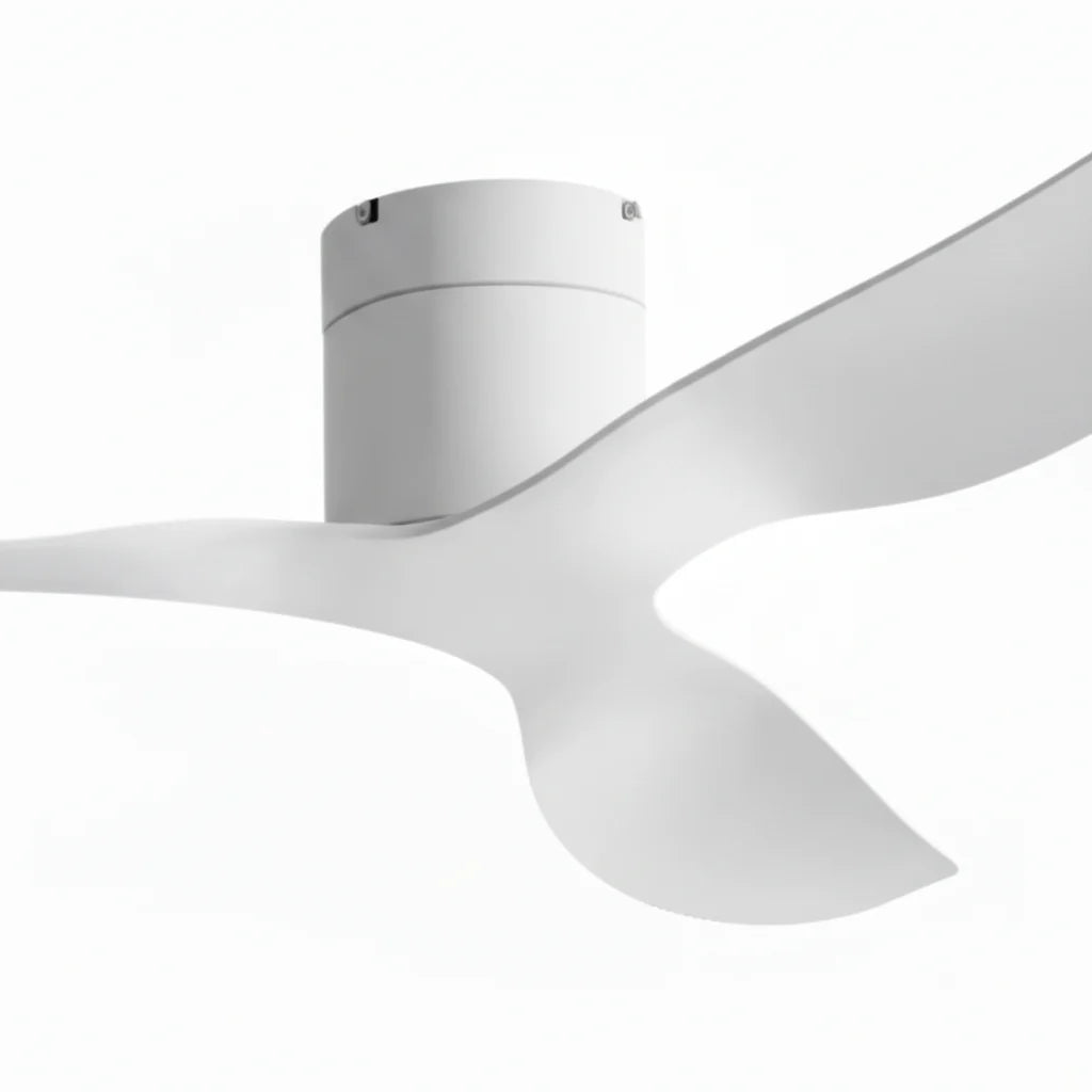 Ventilateur Plafond Ultra-plat 22cm Sans LED — Moteur Plat Silencieux — Total Blanc Mat