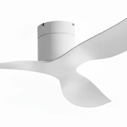 Ventilateur Plafond Ultra-plat 22cm Sans LED — Moteur Plat Silencieux — Total Blanc Mat