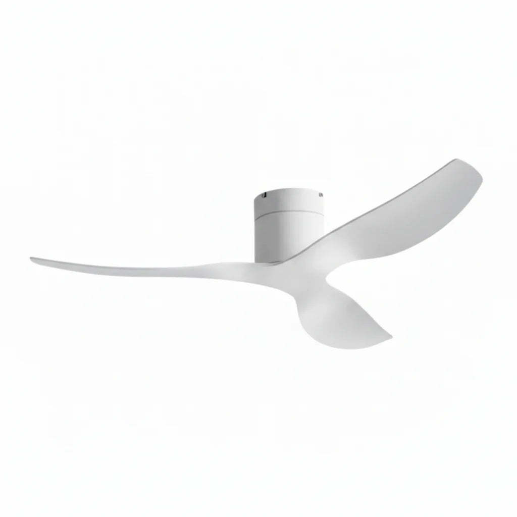 Ventilateur Plafond Ultra-plat 22cm Sans LED — Moteur Plat Silencieux — Total Blanc Mat