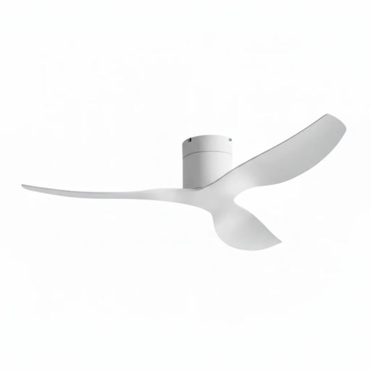 Ventilateur Plafond Ultra-plat 22cm Sans LED — Moteur Plat Silencieux — Total Blanc Mat