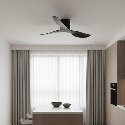 Ventilateur Plafond Ultra-plat 22cm Sans LED — Moteur Plat Silencieux — Total Noir Mat