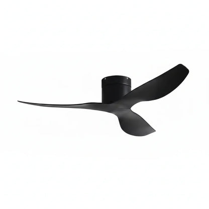 Ventilateur Plafond Ultra-plat 22cm Sans LED — Moteur Plat Silencieux — Total Noir Mat