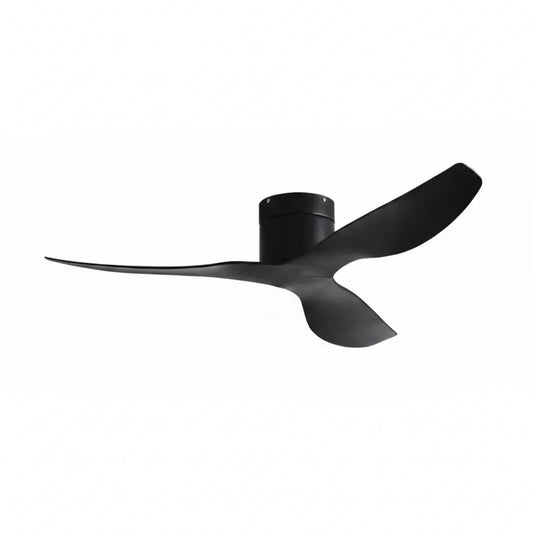 Ventilateur Plafond Ultra-plat 22cm Sans LED — Moteur Plat Silencieux — Total Noir Mat