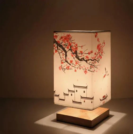 Lampe "La Pagode" — Bois & Tissu Style Chinois