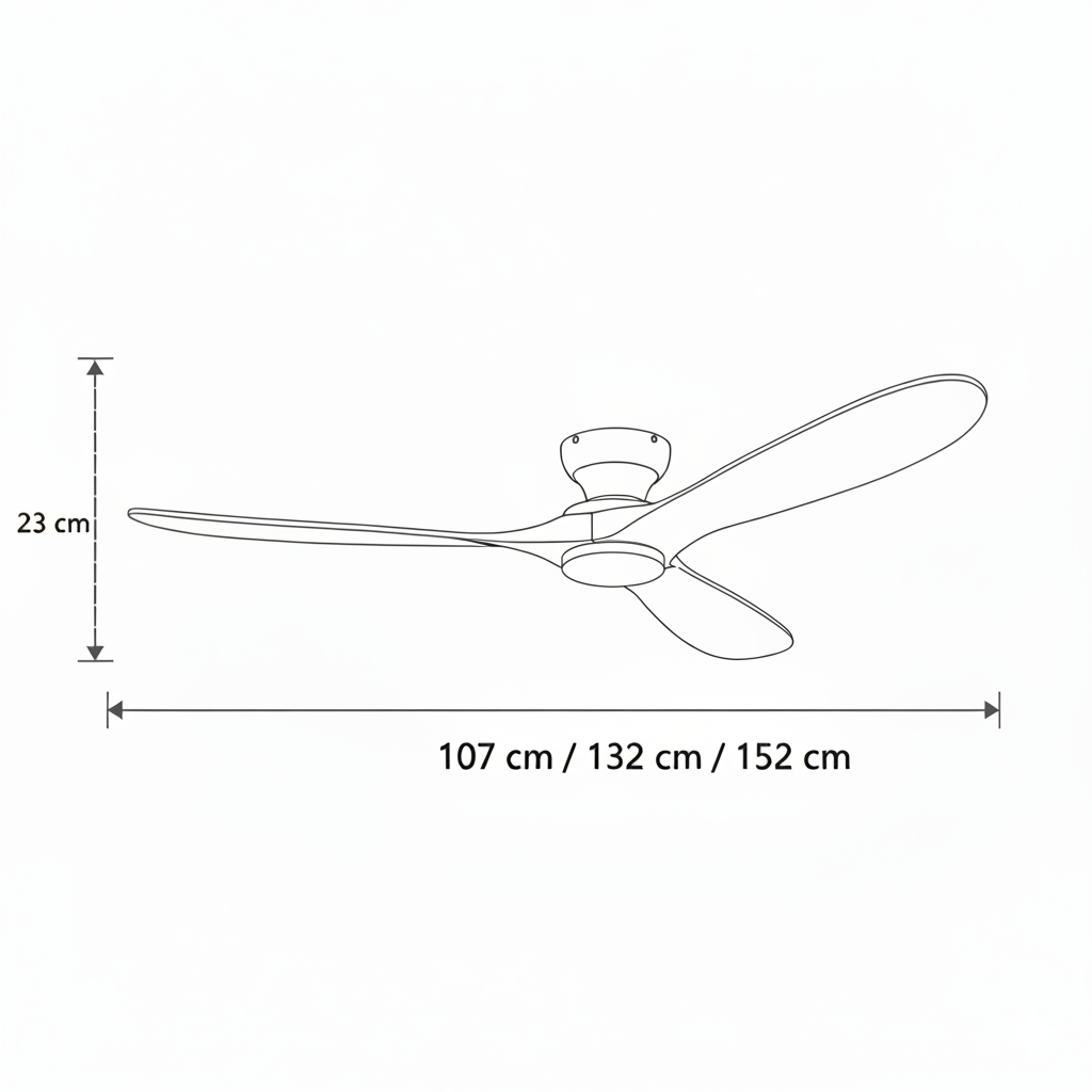 Ventilateur Plafond Bois Massif LED 24W — Moteur DC 35W Silencieux — Noir & Bois Foncé