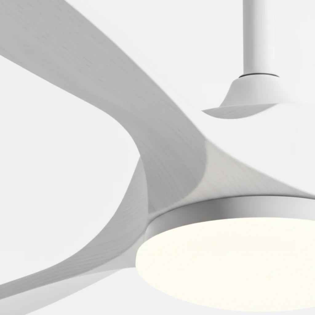 Ventilateur Plafond Vintage Industriel LED 24W — Moteur DC 35W — Total Blanc