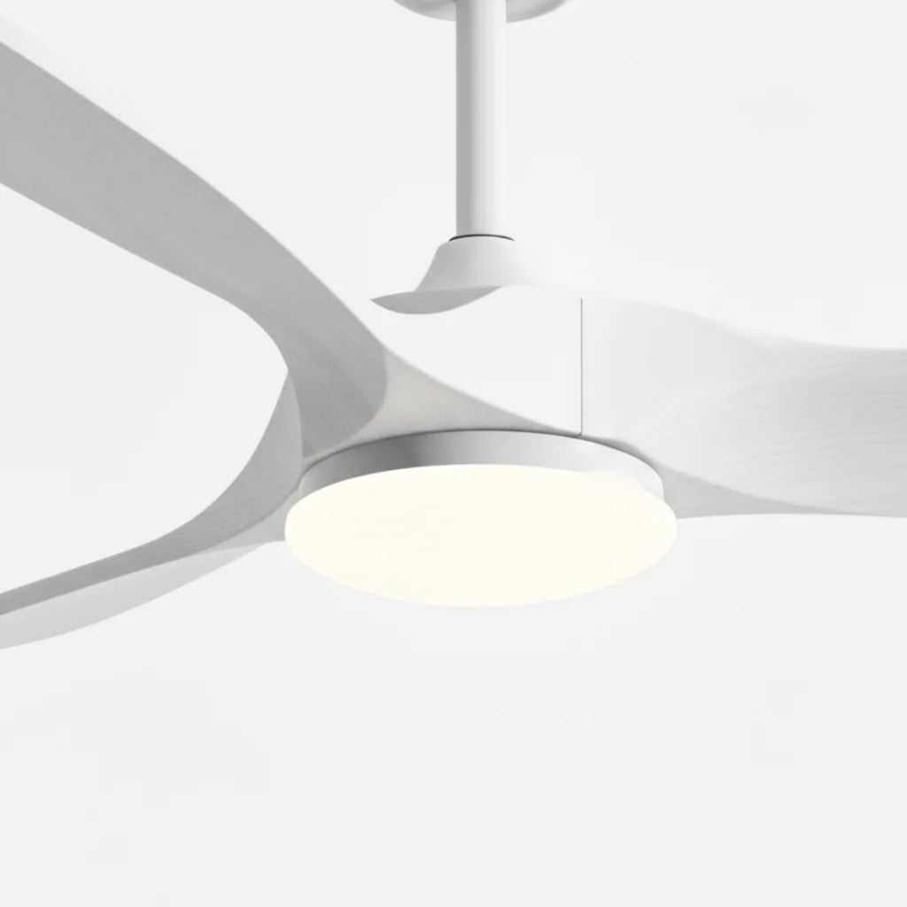 Ventilateur Plafond Vintage Industriel LED 24W — Moteur DC 35W — Total Blanc