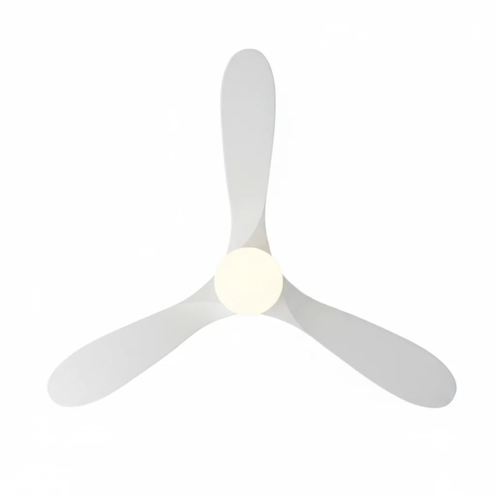 Ventilateur Plafond Vintage Industriel LED 24W — Moteur DC 35W — Total Blanc