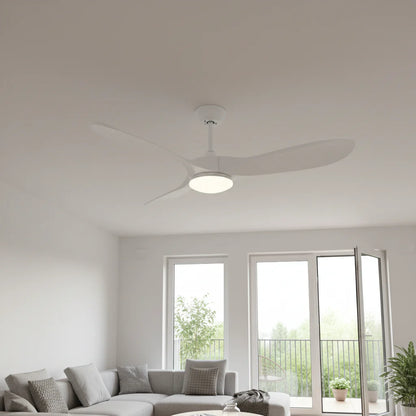Ventilateur Plafond Vintage Industriel LED 24W — Moteur DC 35W — Total Blanc