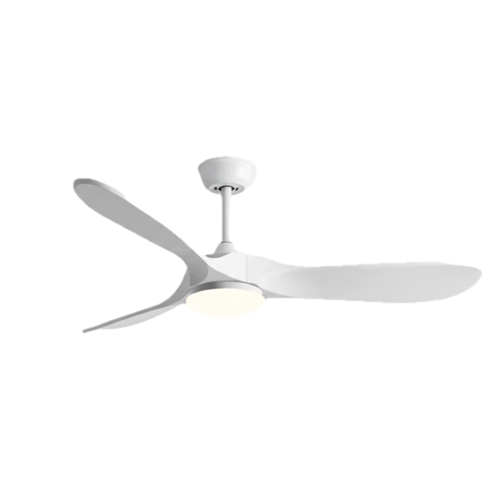 Ventilateur Plafond Vintage Industriel LED 24W — Moteur DC 35W — Total Blanc
