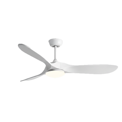 Ventilateur Plafond Vintage Industriel LED 24W — Moteur DC 35W — Total Blanc