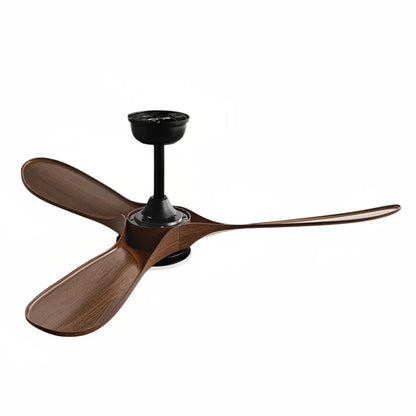 Ventilateur Plafond Vintage Industriel LED 24W — Moteur DC 35W — Noir & Bois Foncé