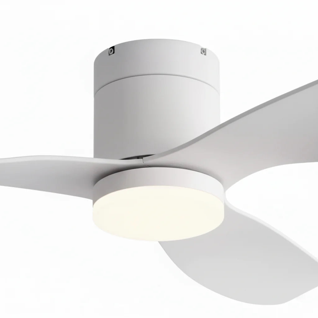 Ventilateur Plafond Ultra-plat 22cm LED 24W — Moteur Plat Silencieux — Total Blanc Mat