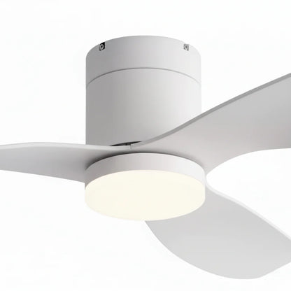 Ventilateur Plafond Ultra-plat 22cm LED 24W — Moteur Plat Silencieux — Total Blanc Mat