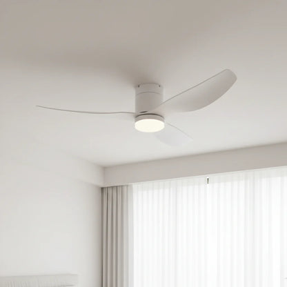 Ventilateur Plafond Ultra-plat 22cm LED 24W — Moteur Plat Silencieux — Total Blanc Mat