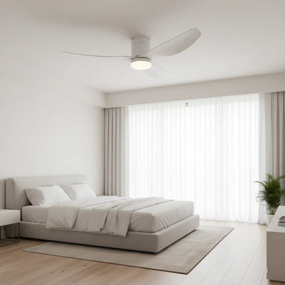 Ventilateur Plafond Ultra-plat 22cm LED 24W — Moteur Plat Silencieux — Total Blanc Mat