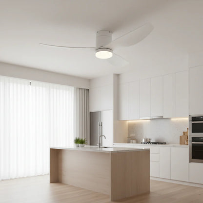 Ventilateur Plafond Ultra-plat 22cm LED 24W — Moteur Plat Silencieux — Total Blanc Mat