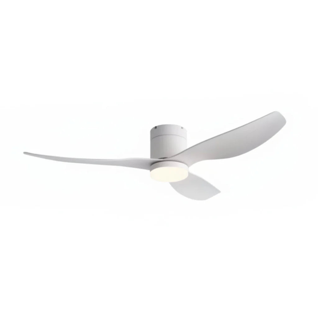 Ventilateur Plafond Ultra-plat 22cm LED 24W — Moteur Plat Silencieux — Total Blanc Mat