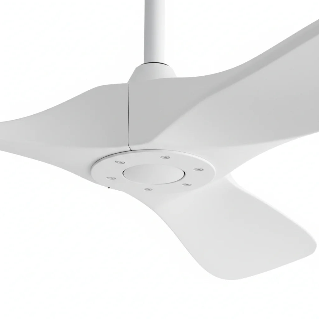 Ventilateur Plafond Vintage Industriel Sans LED — Moteur DC 35W — Total Blanc