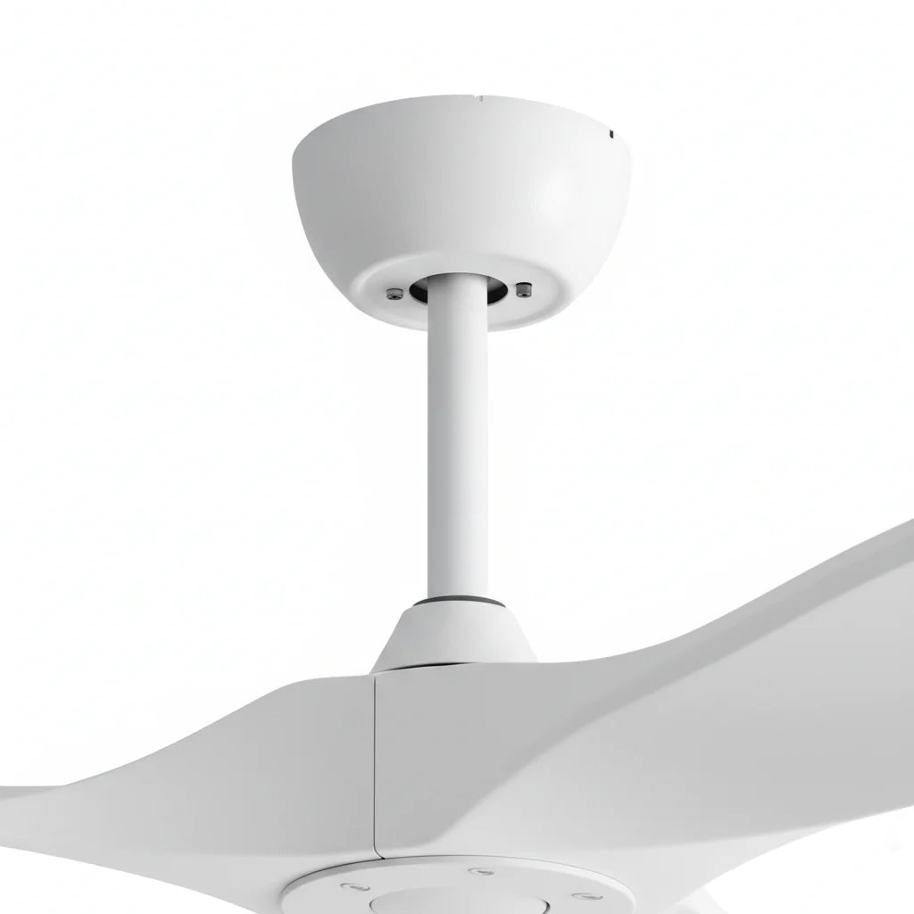 Ventilateur Plafond Vintage Industriel Sans LED — Moteur DC 35W — Total Blanc