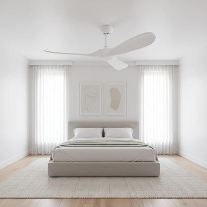Ventilateur Plafond Vintage Industriel Sans LED — Moteur DC 35W — Total Blanc